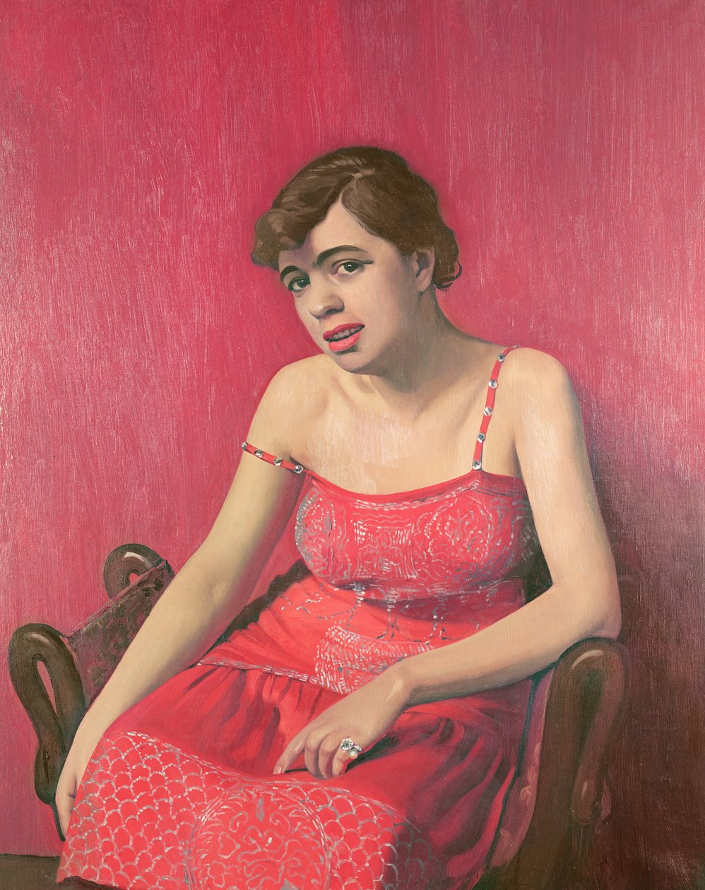 Kırmızı Elbiseli Rumen Kadın, 1925 by Felix Edouard Vallotton