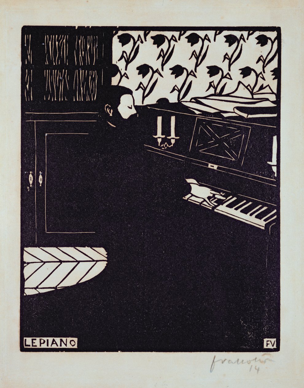 Piyano, 1914 by Felix Edouard Vallotton