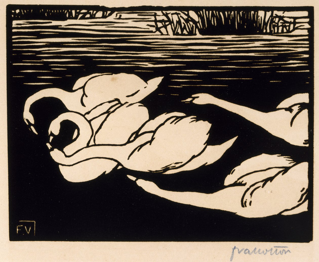 Kuğular, 1892 by Felix Edouard Vallotton