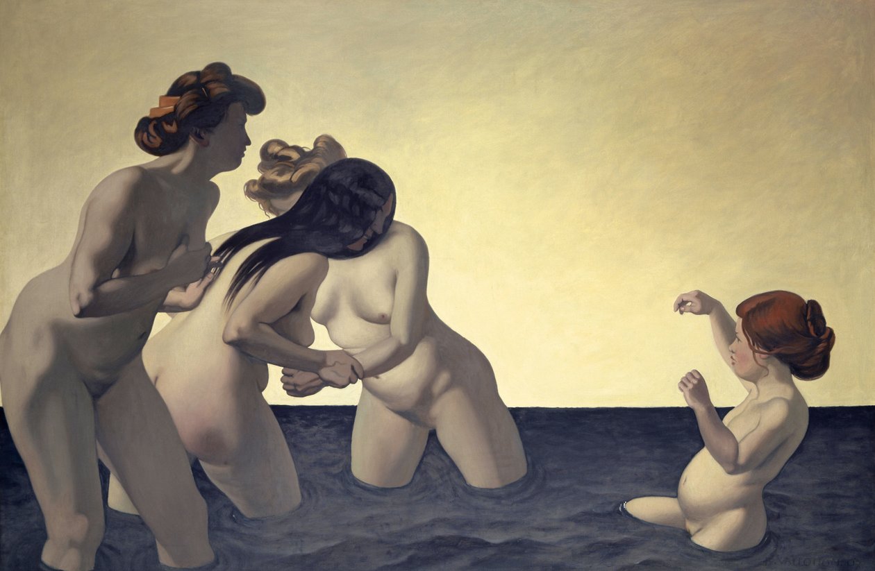 Üç Kadın ve Suda Oynayan Genç Bir Kız, 1907 by Felix Edouard Vallotton