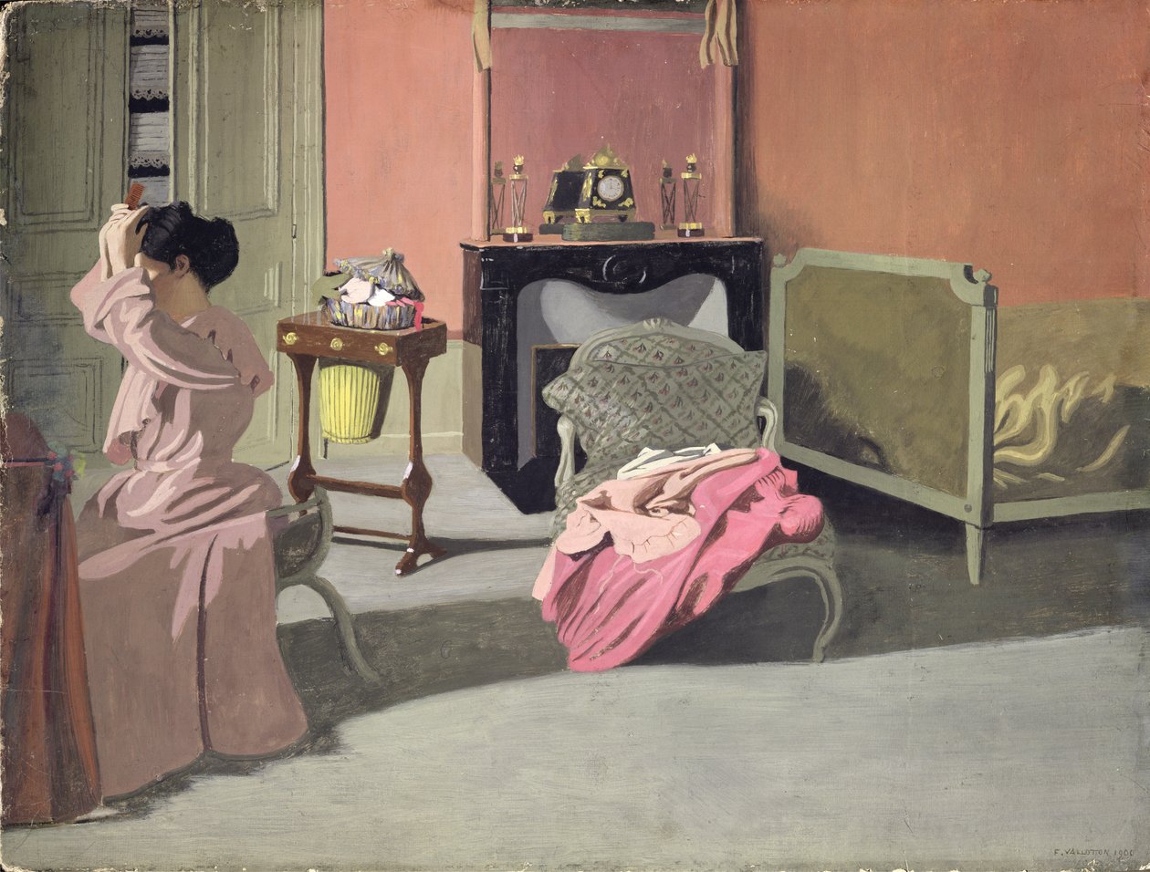 Kadın saçını yapıyor, 1900 by Felix Edouard Vallotton