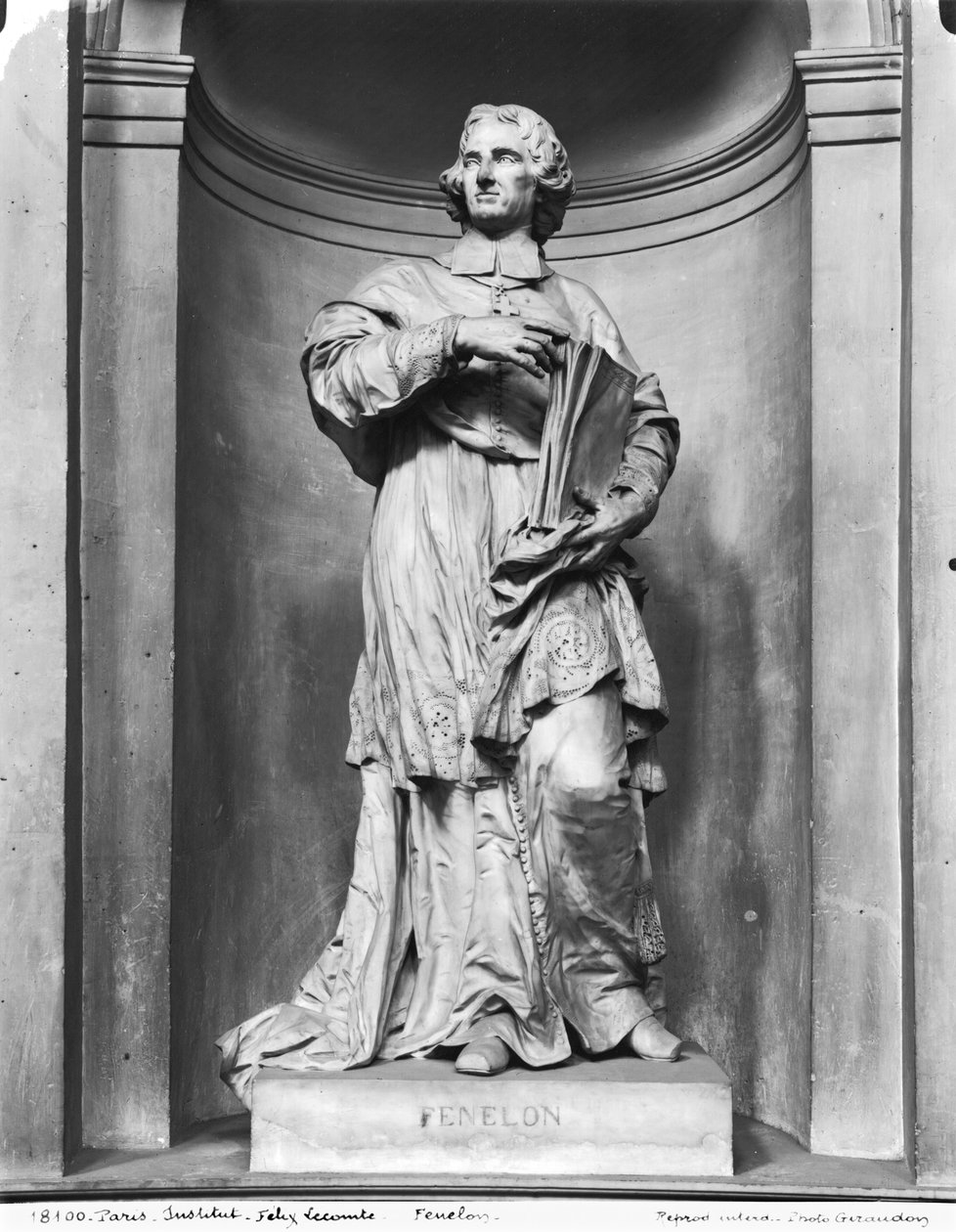 Francois de Salignac de La Mothe-Fenelon (1651-1715) 1777 (mermer) (bw fotoğraf) by Felix Lecomte