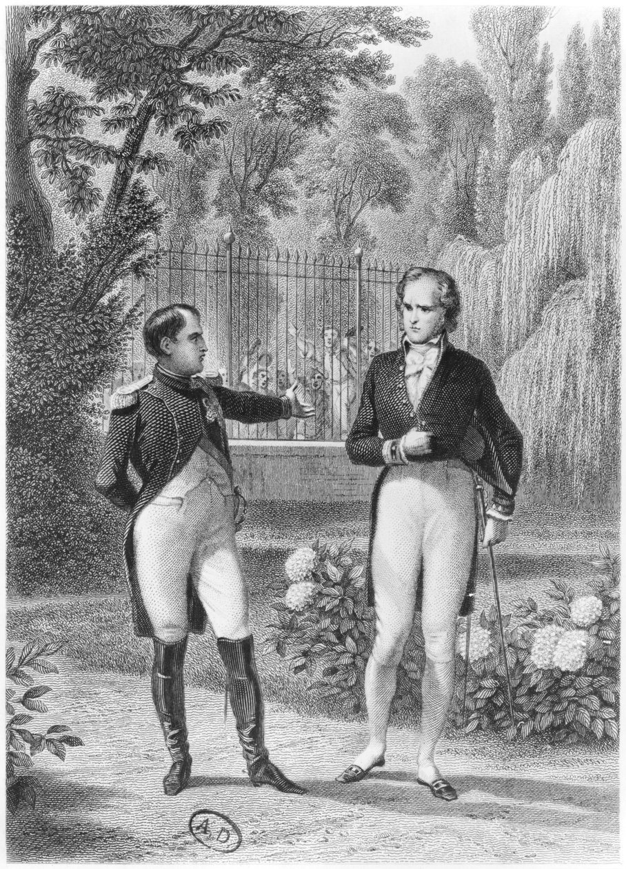 Napolyon I (1769-1821) ve Benjamin Constant de Rebecque (1767-1830) Arasındaki Buluşma, François Rene (1768-1848) tarafından 