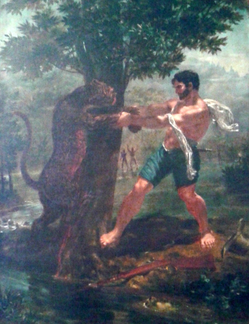 avcı ve jaguar by Felix Taunay, Baron of Taunay