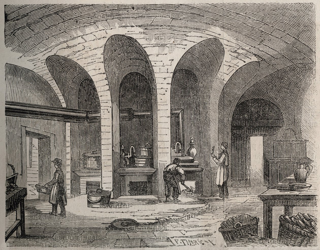 Paris - Prison de la petite Roquette (kadınlar ve gençler için hapishane) - Les Mutfaklar - Felix Thorigny