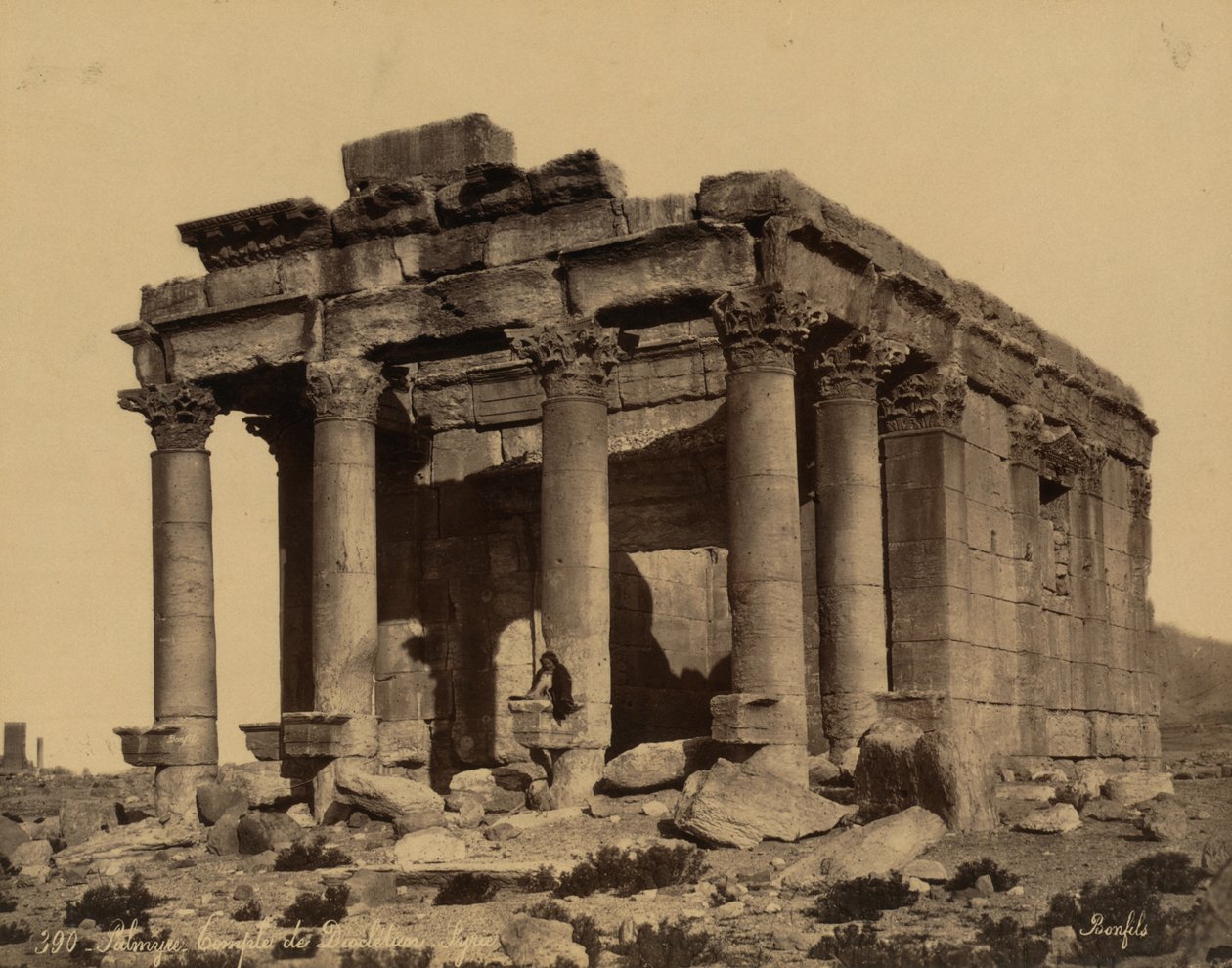 Bel Tapınağı veya Baal Shamin, Palmyra, c. 1875 ( fotoğraf) by Félix Bonfils