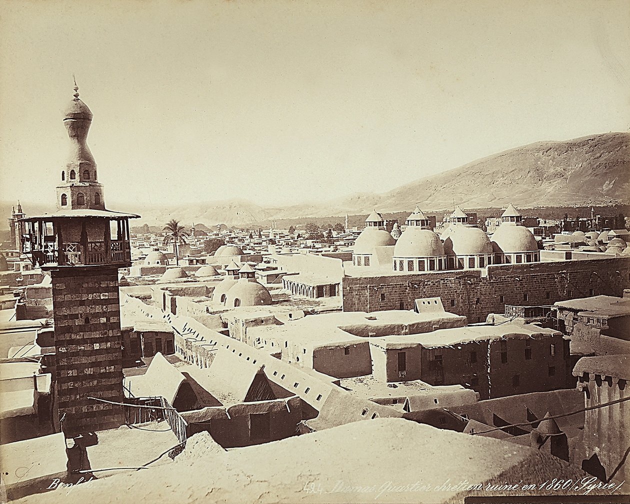 Şam, Suriye'deki Hıristiyan mahallesinin görünümü by Félix Bonfils