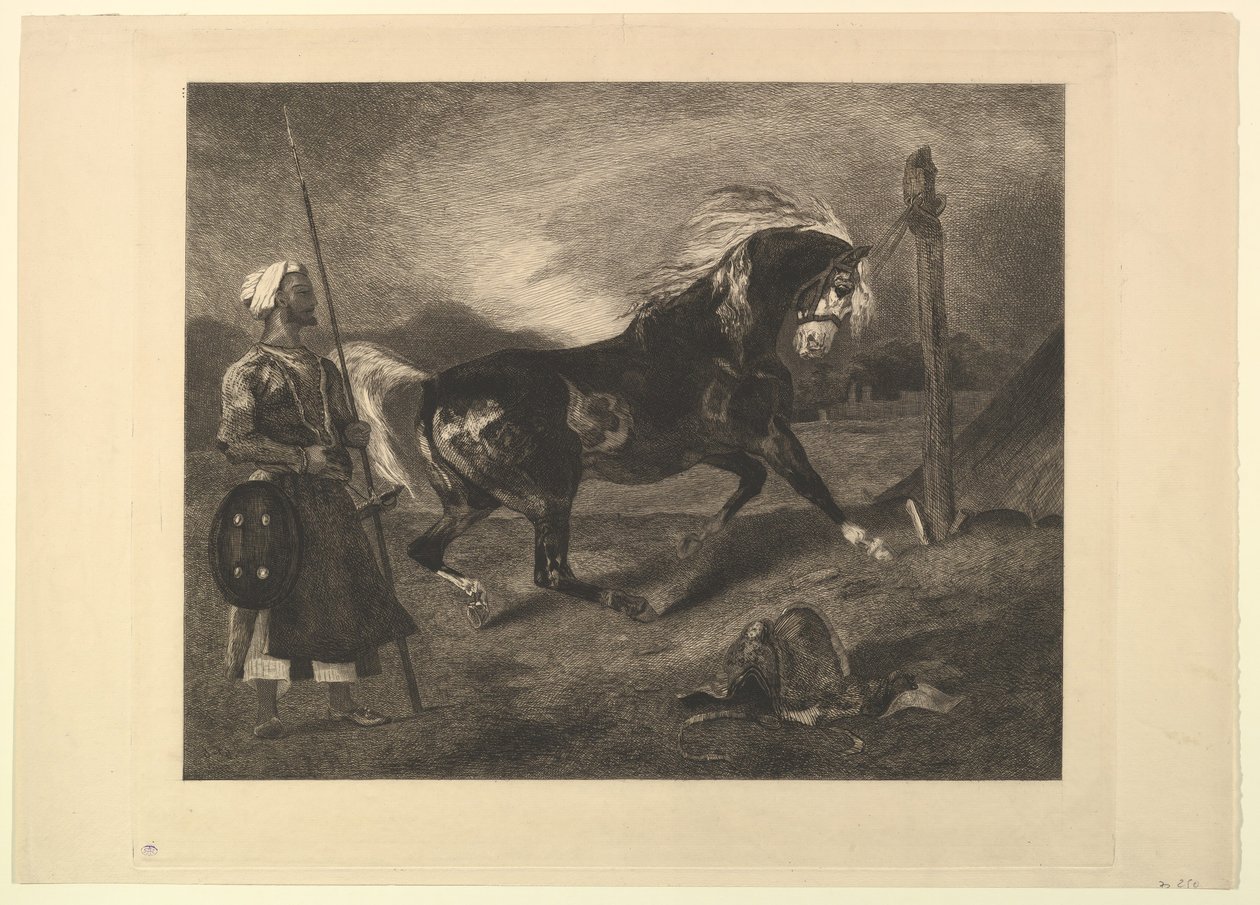 Kazıktaki Arap atı, Delacroix