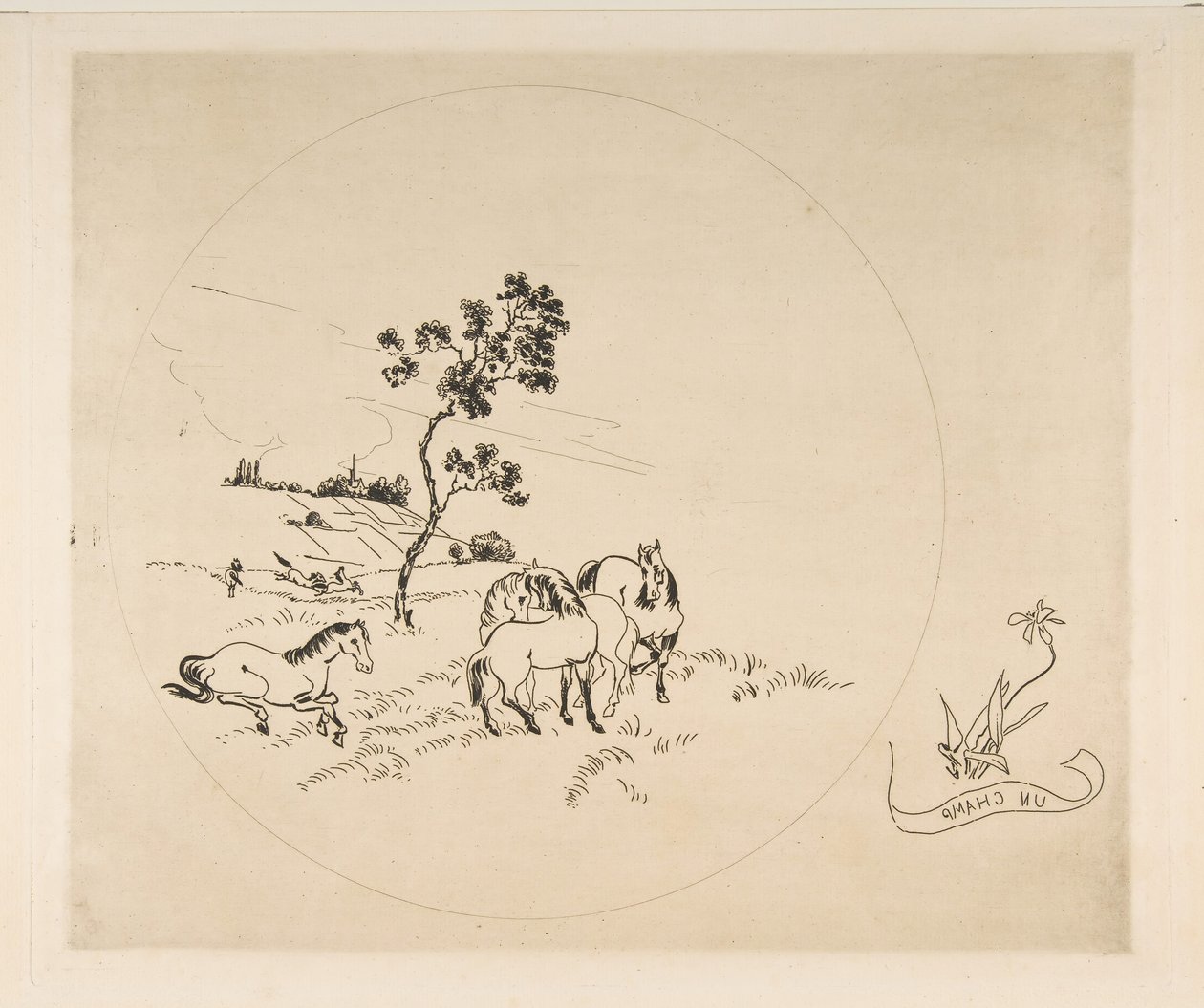 Bir Tabak Dekorasyonu: Bir Tarla, 1870. by Felix Bracquemond