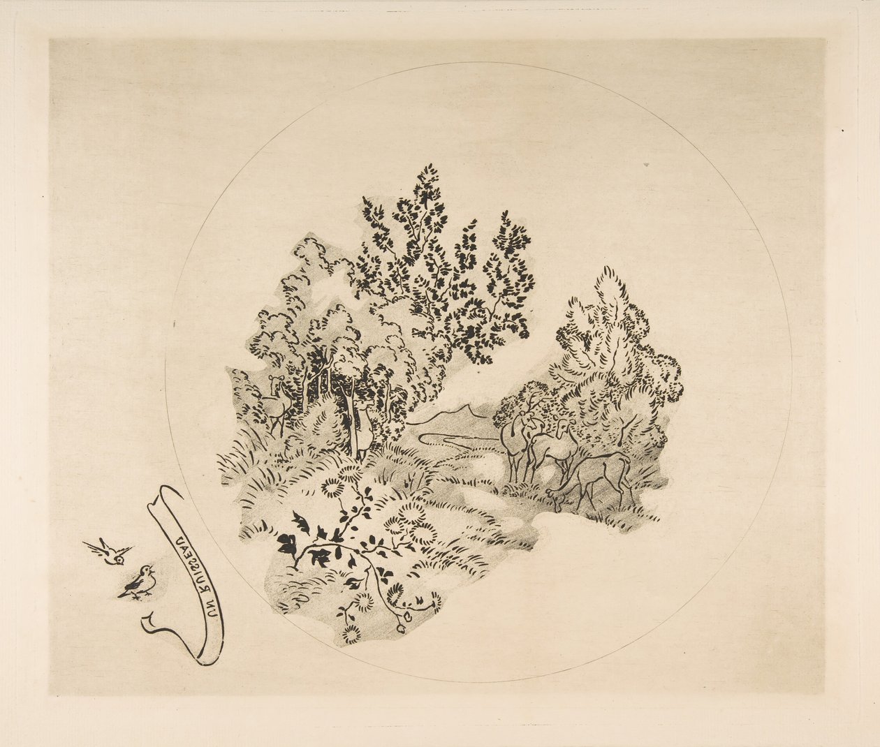Tabak Dekorasyonu: Bir Dere, 1870. by Felix Bracquemond