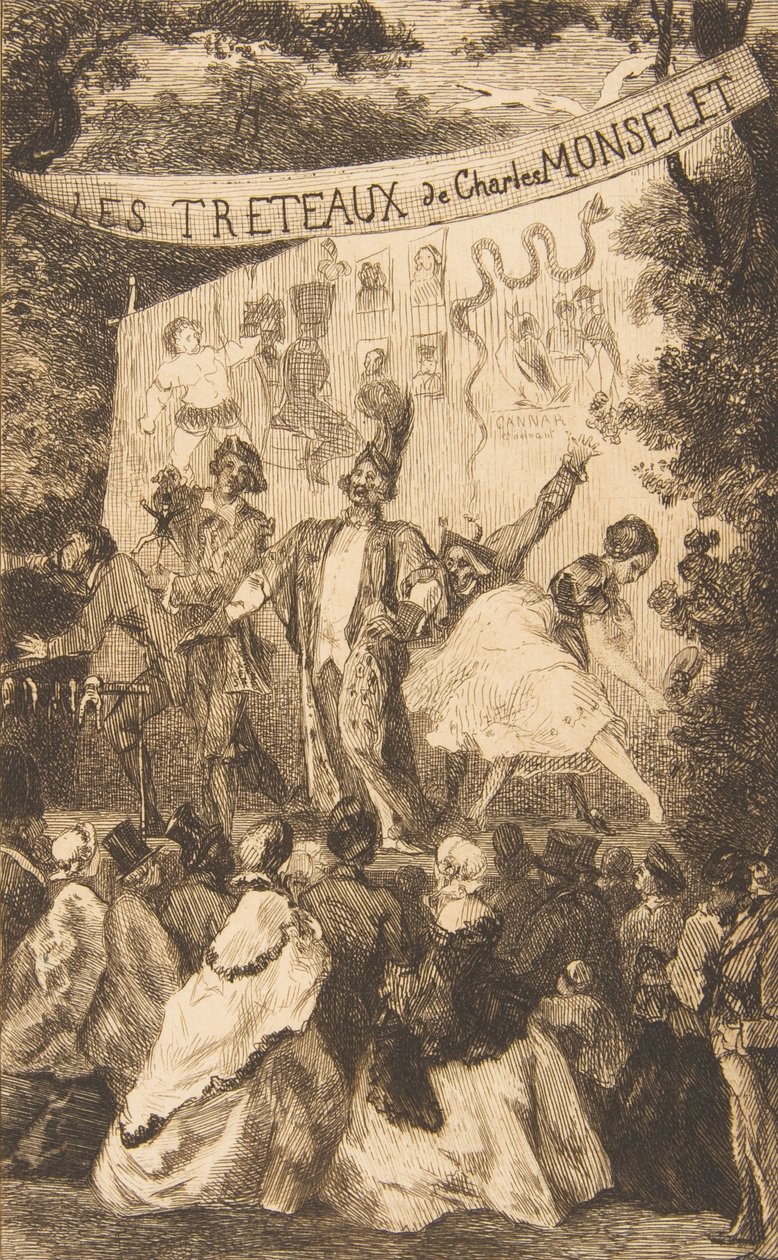 Les Treteaux de Monselet için ön yazı, 1859. by Felix Bracquemond