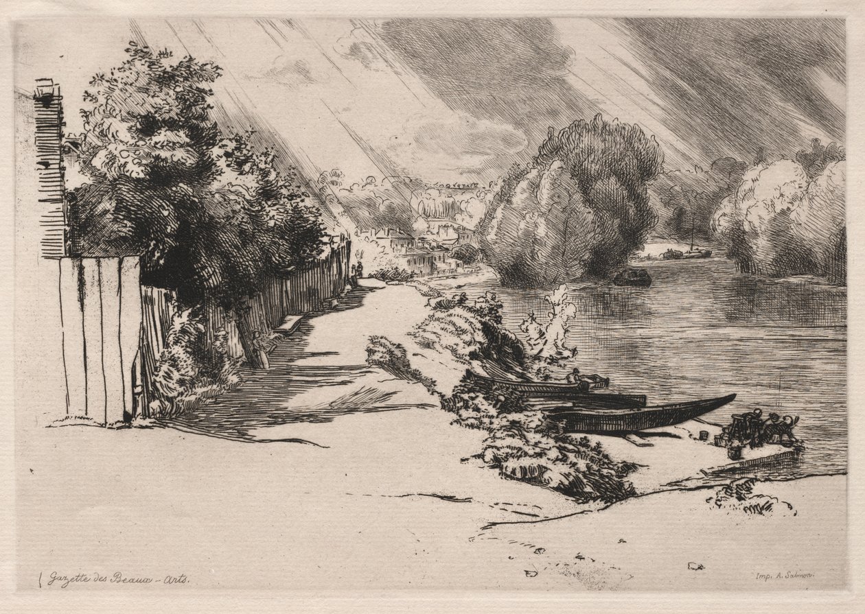 Seguin ve Mottiaux Adaları ile Bas-Meudon'da Seine by Felix Bracquemond