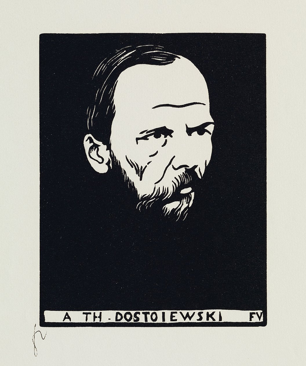 bir Th. Dostoyevski, 1895 by Felix Edouard Vallotton