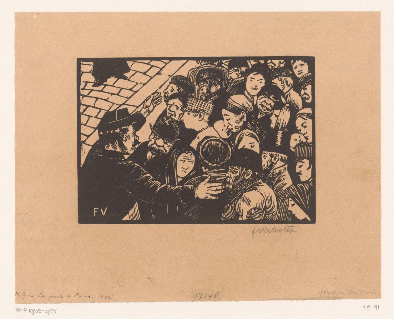 Polis kalabalığı durdurur La faule bir Paris by Felix Edouard Vallotton