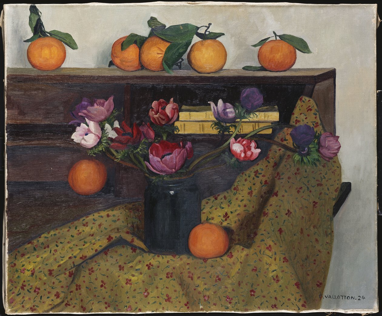Anemonlar ve Portakallar, 1924 by Felix Edouard Vallotton