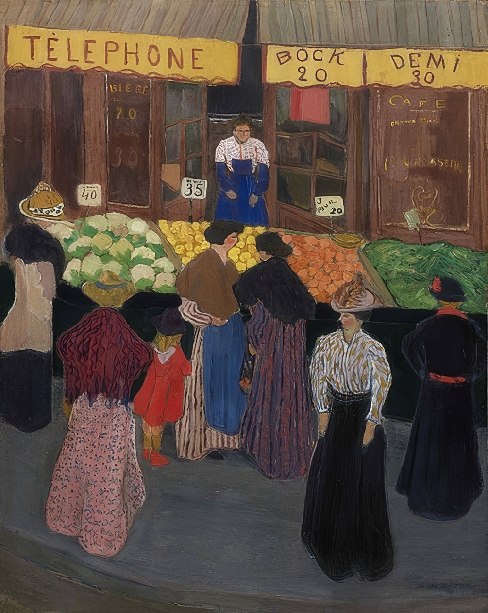Pazarda (Au Marché). 1895 hakkında by Felix Edouard Vallotton