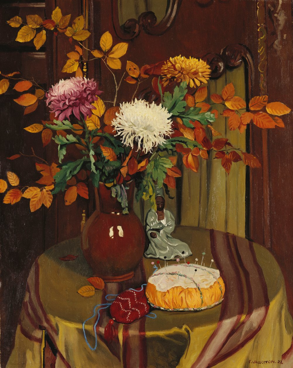 Krizantemler ve Sonbahar Yaprakları; Kasımpatı ve Sonbahar Yaprakları, 1922 by Felix Edouard Vallotton