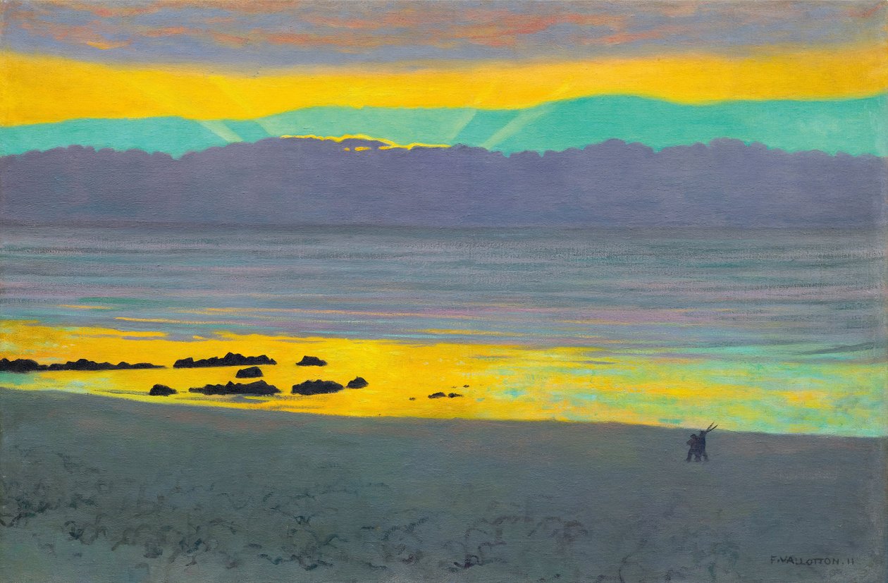 Sarı ve yeşil gün batımı, 1911. by Felix Edouard Vallotton