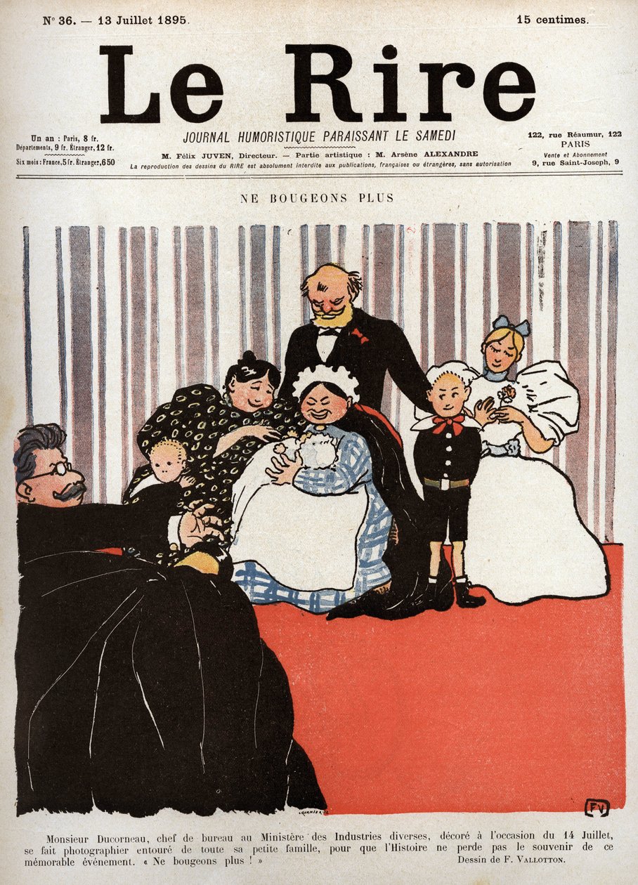 “Le Rire” gazetesinin kapağı, n°36, 13 Temmuz 1895: “” Artık kıpırdamayalım” by Felix Edouard Vallotton