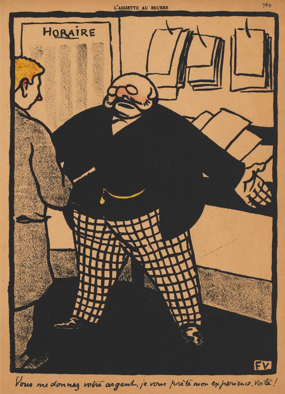 Suçlar ve Cezalar XII, 759: Bana paranı veriyorsun, 1869. by Felix Edouard Vallotton