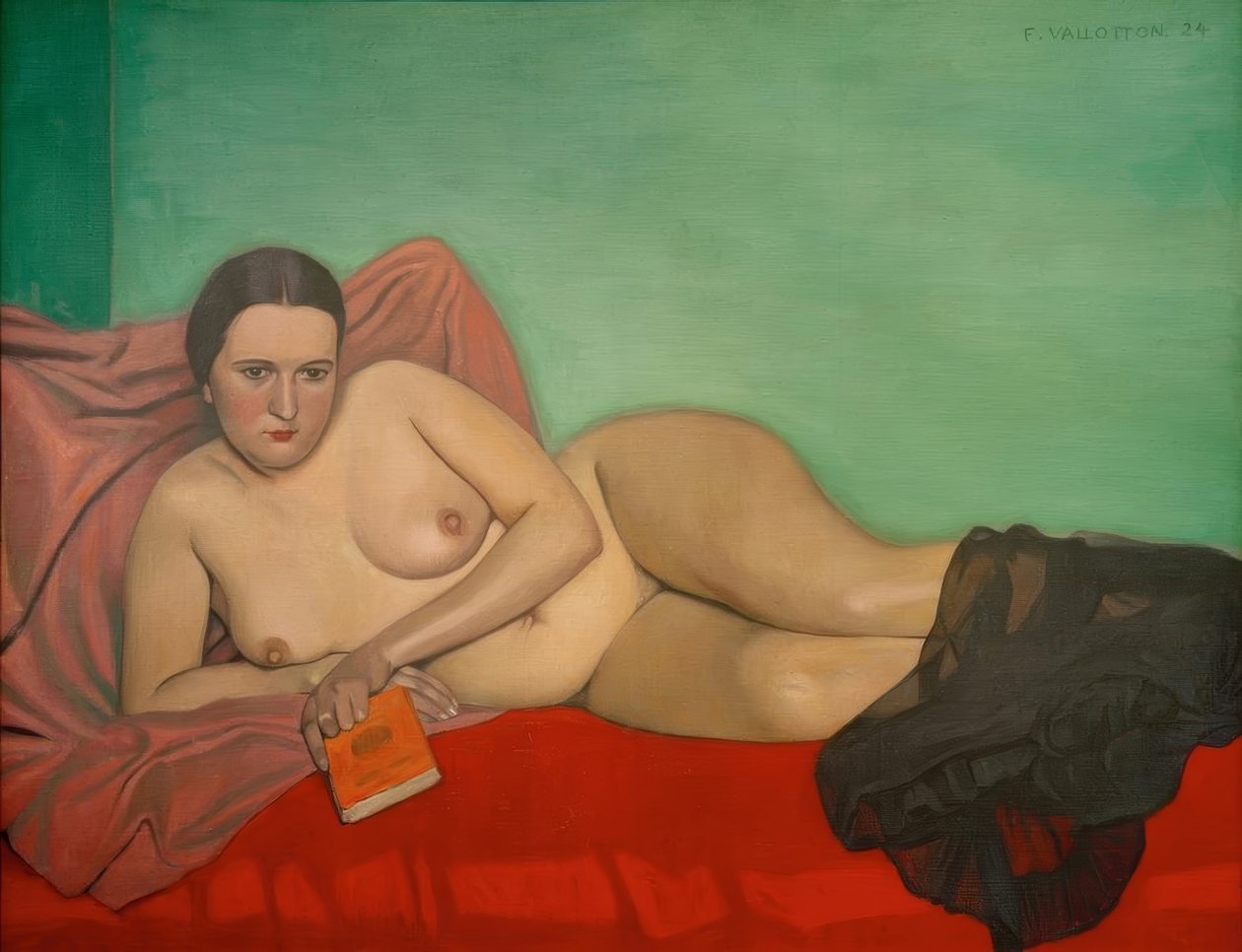 Bir kitap tutan çıplak kadın by Felix Edouard Vallotton