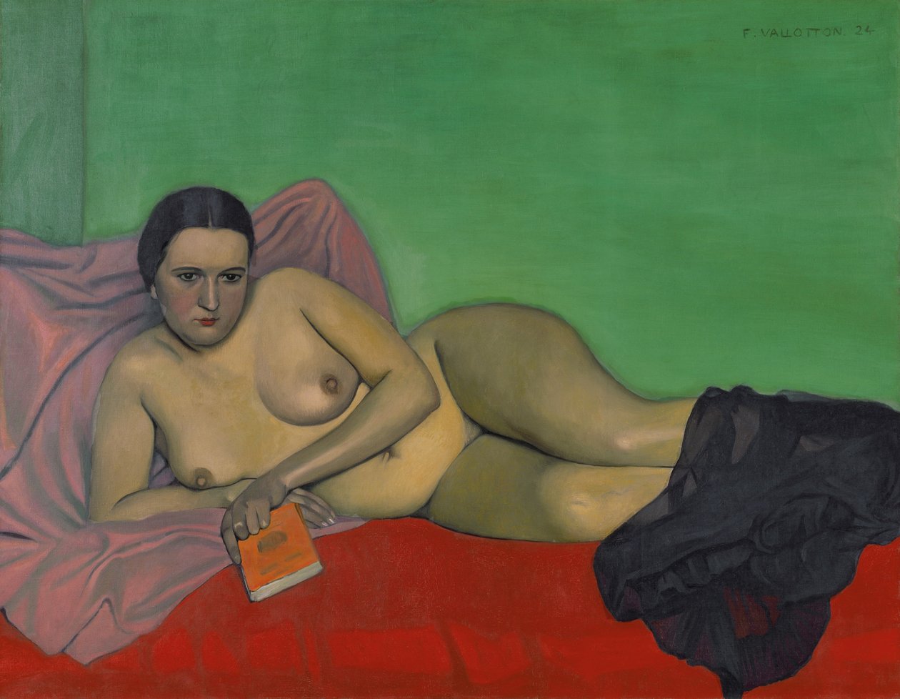 Kitap tutan çıplak kadın, 1924. by Felix Edouard Vallotton