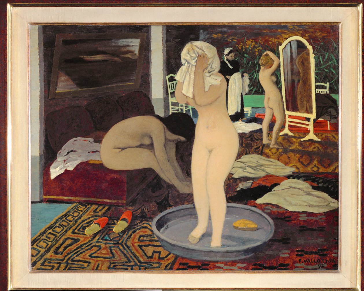 "Femmes a leur toilette (karton üzerine yağlıboya) by Felix Edouard Vallotton