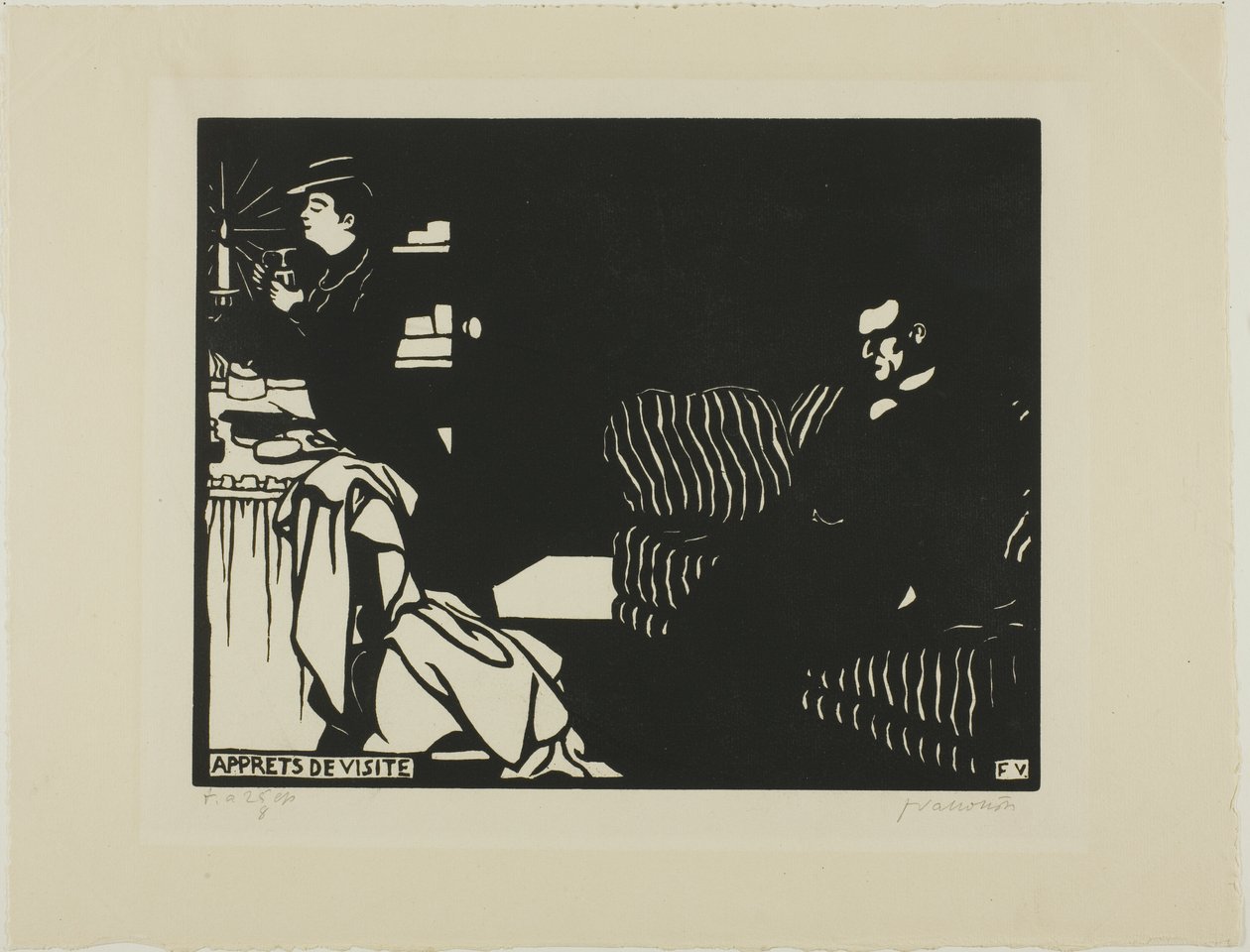 Ziyarete Hazırlanmak, Intimacies'ten sekizinci plaka by Felix Edouard Vallotton