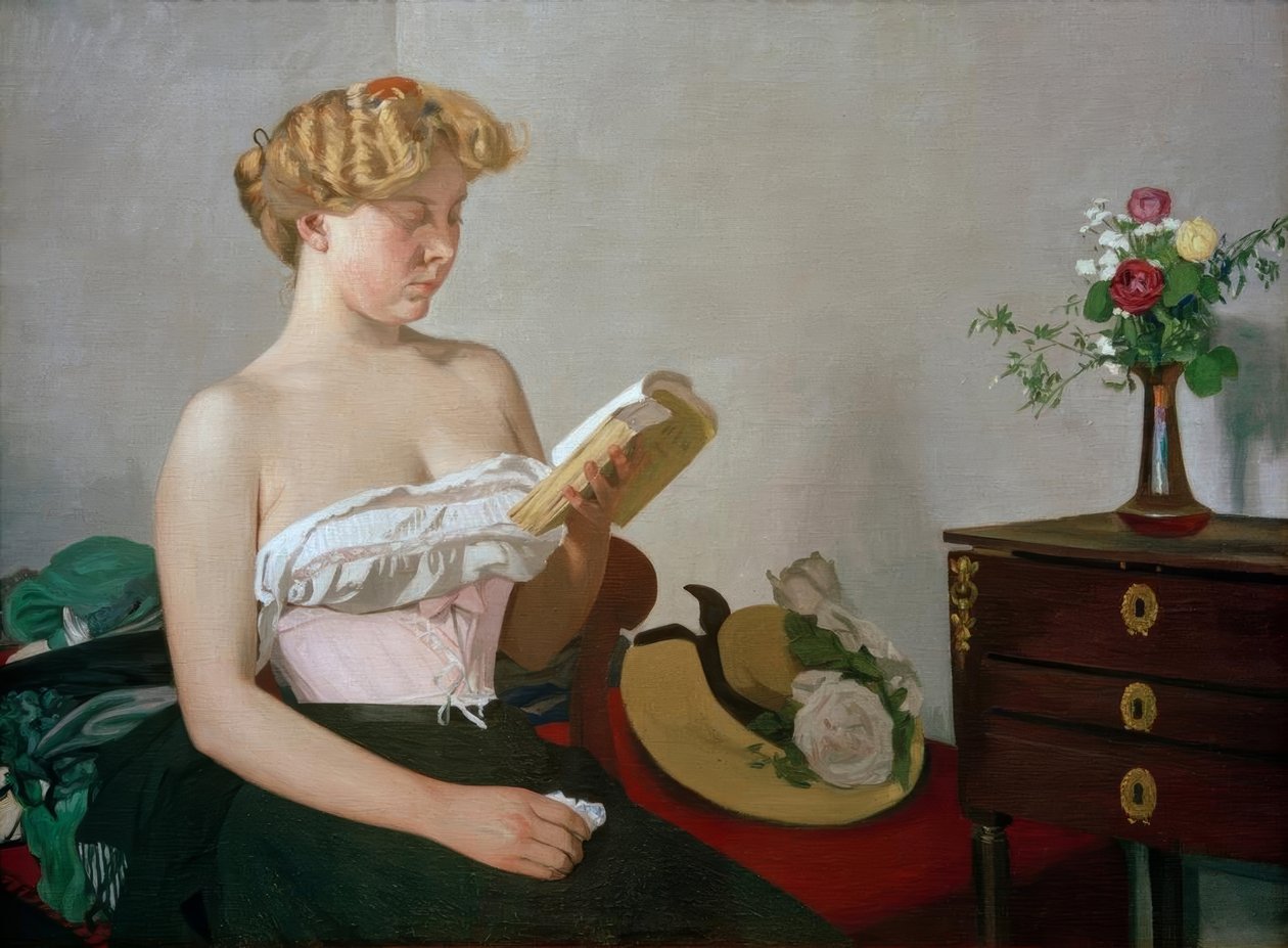 ŞEMSİYELİ KADIN - S XX - FRANSIZ ANLATIMCILIĞI by Felix Edouard Vallotton