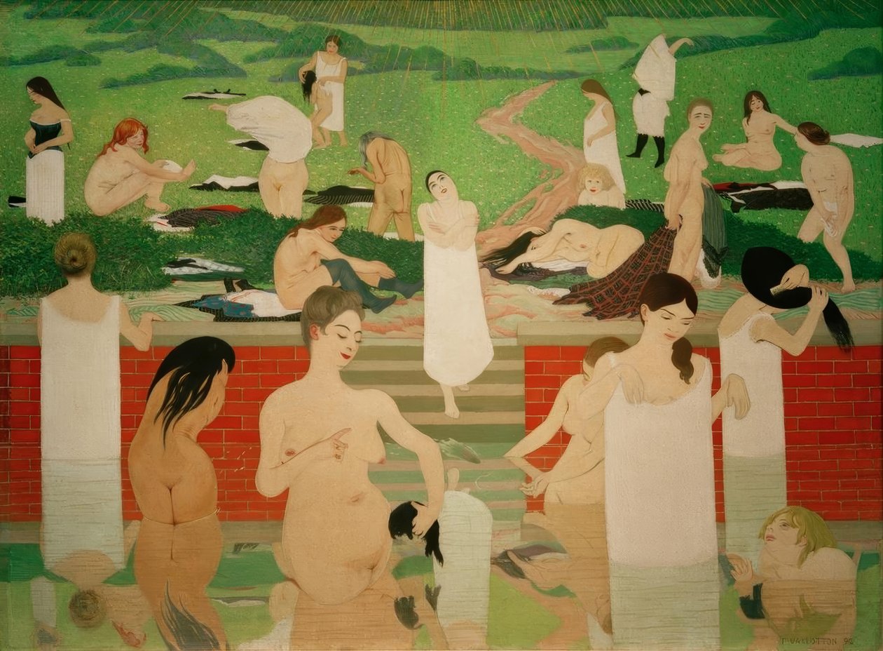 Yaz akşamı banyo by Felix Edouard Vallotton