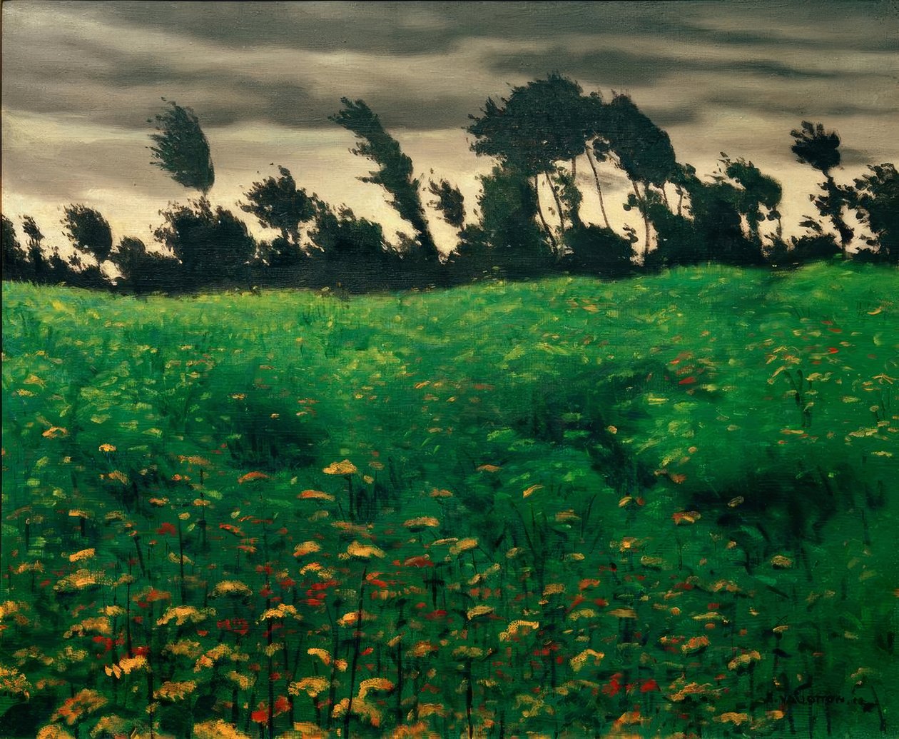 çiçekli alan by Felix Edouard Vallotton