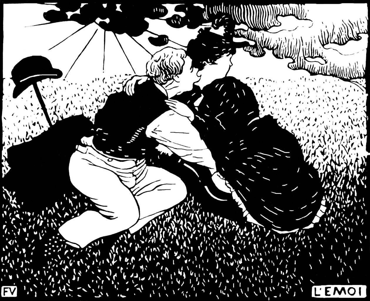 Kendi. Felix Edouard Vallotton (1865-1925) tarafından yapılan gravür by Felix Edouard Vallotton