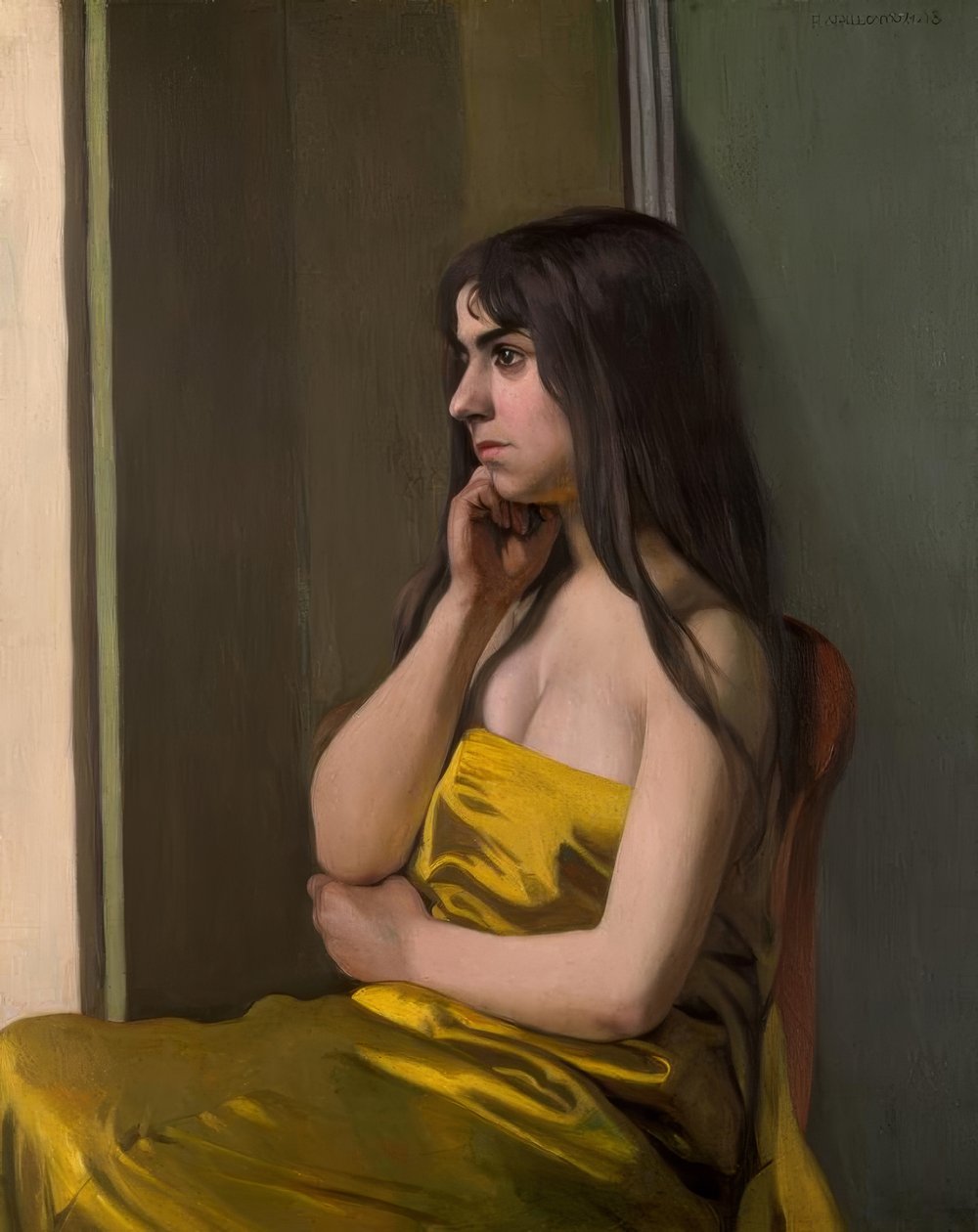sarı kumaş by Felix Edouard Vallotton