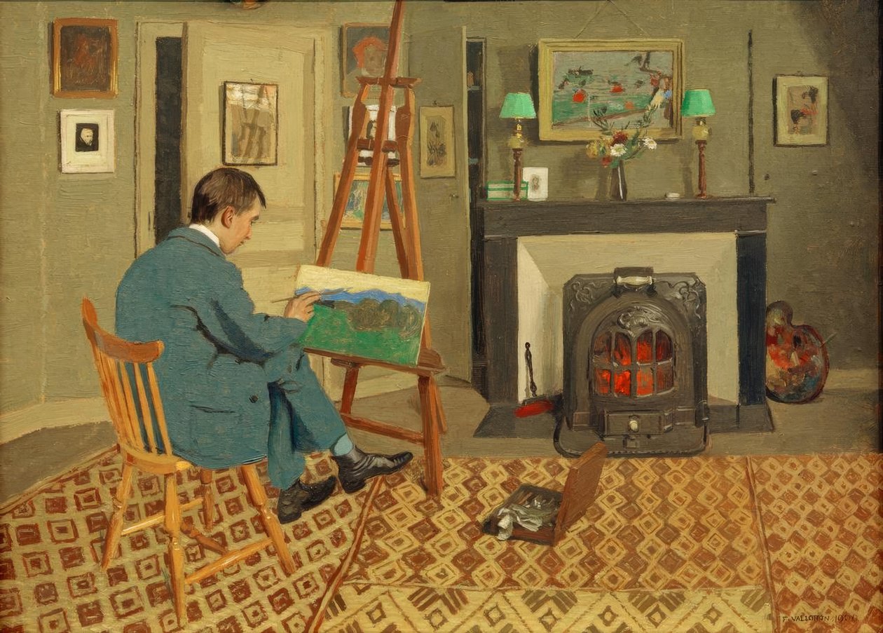 Kayınpederinin stüdyosunda Max Rodrigues-Henriques by Felix Edouard Vallotton
