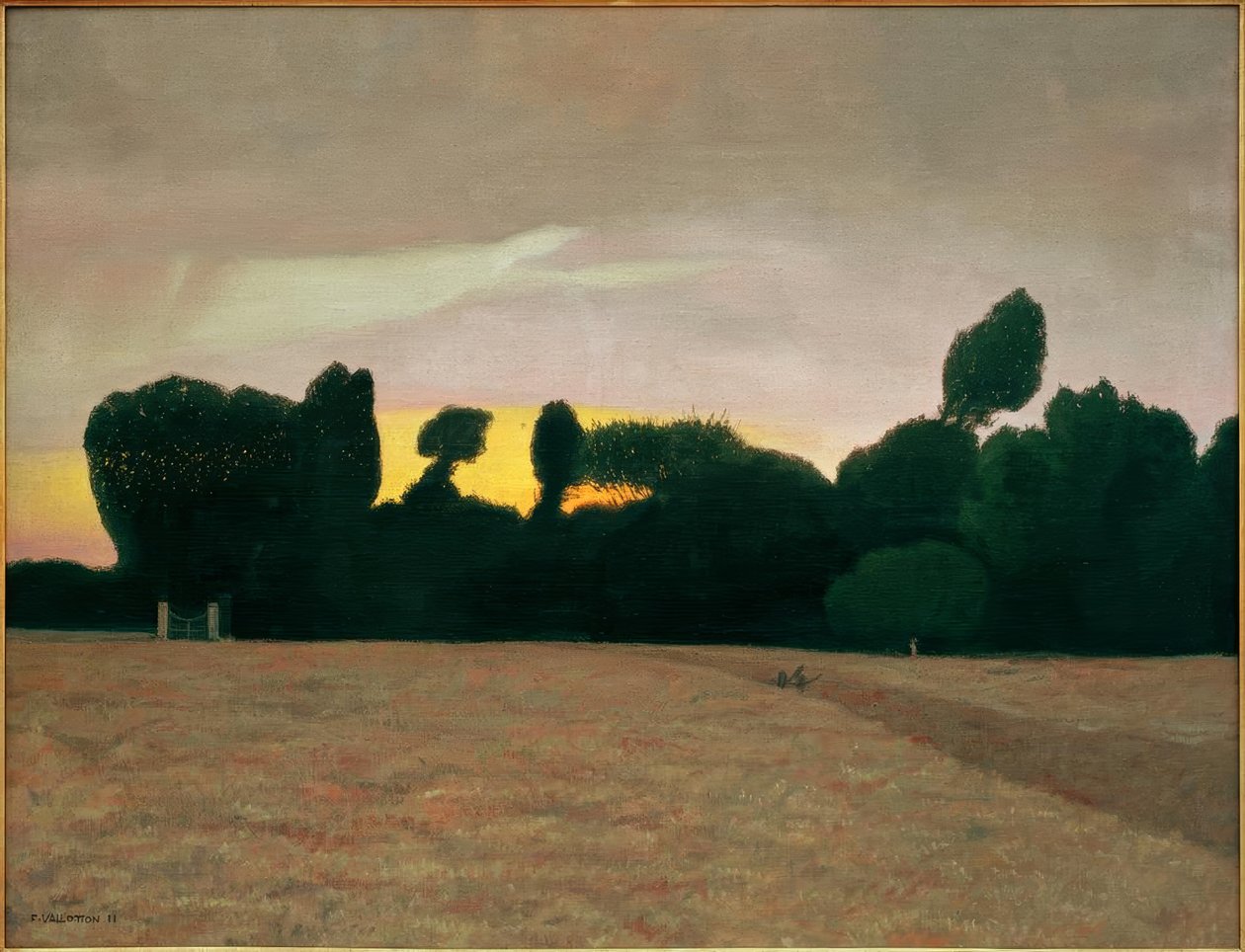 Normandiya manzarası, batan güneş by Felix Edouard Vallotton