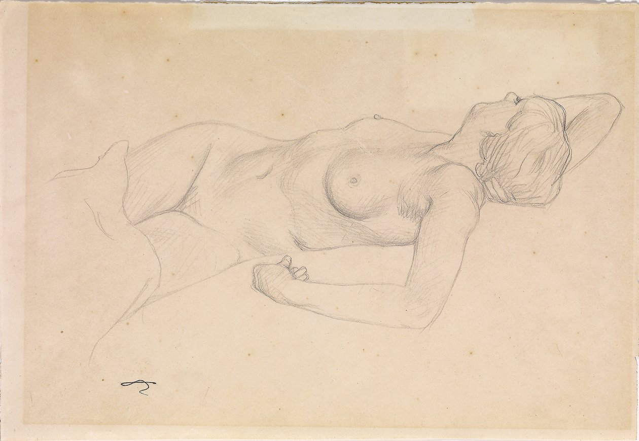 uzanmış çıplak by Felix Edouard Vallotton