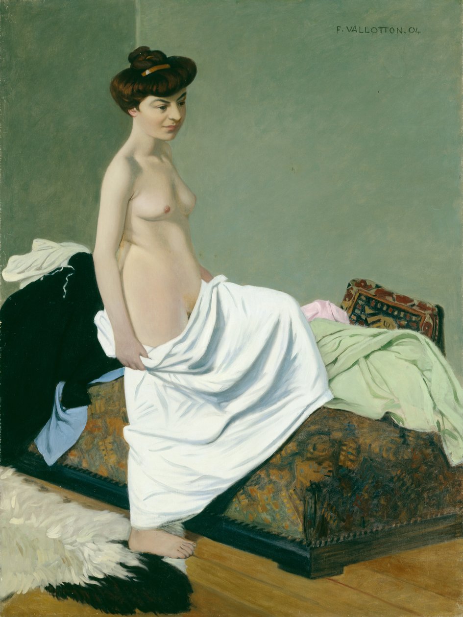 1904 dizinde bir cüppe tutan çıplak ayakta by Felix Edouard Vallotton