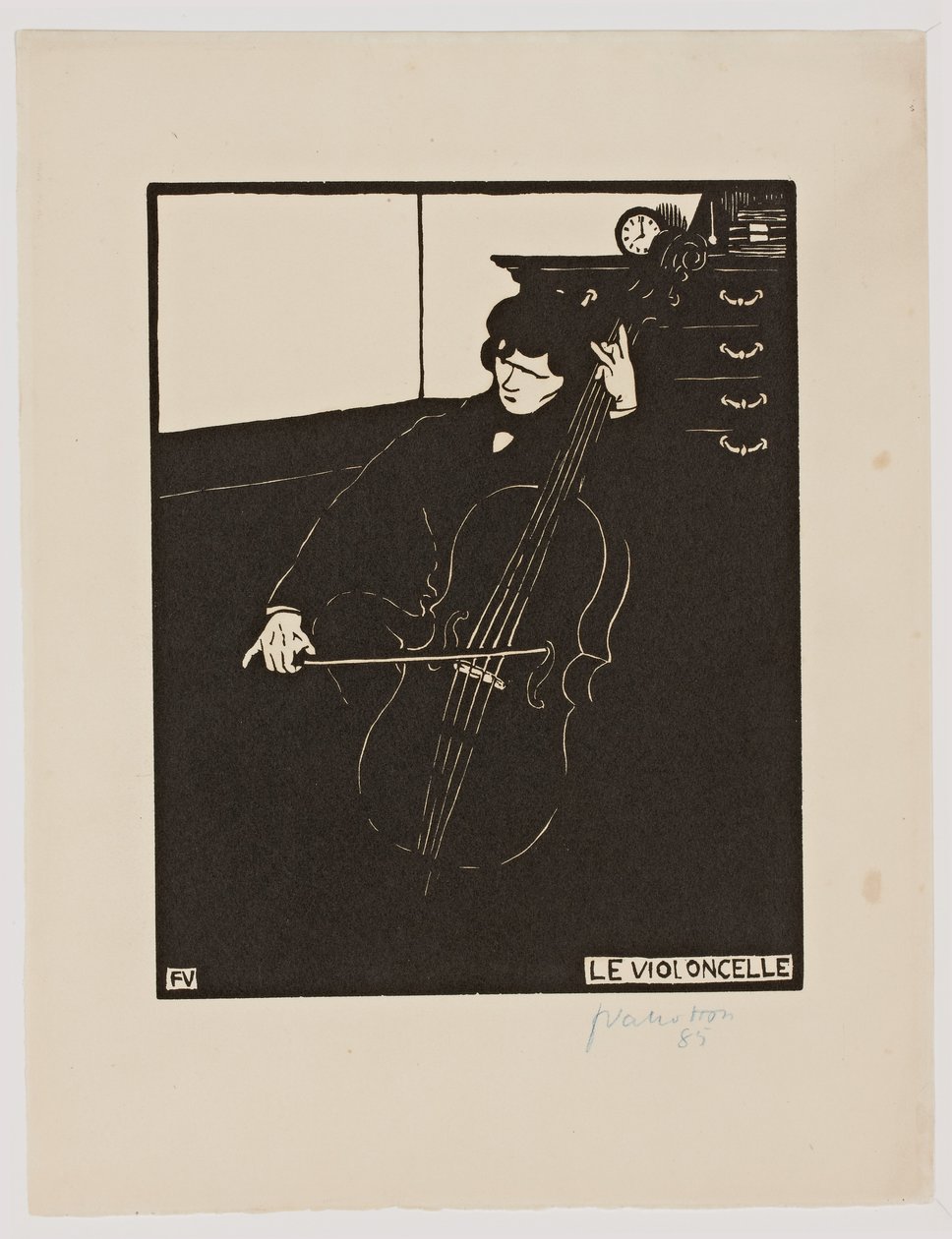 "Müzik Aletleri" serisinden "Çello", 1896-97 by Felix Edouard Vallotton
