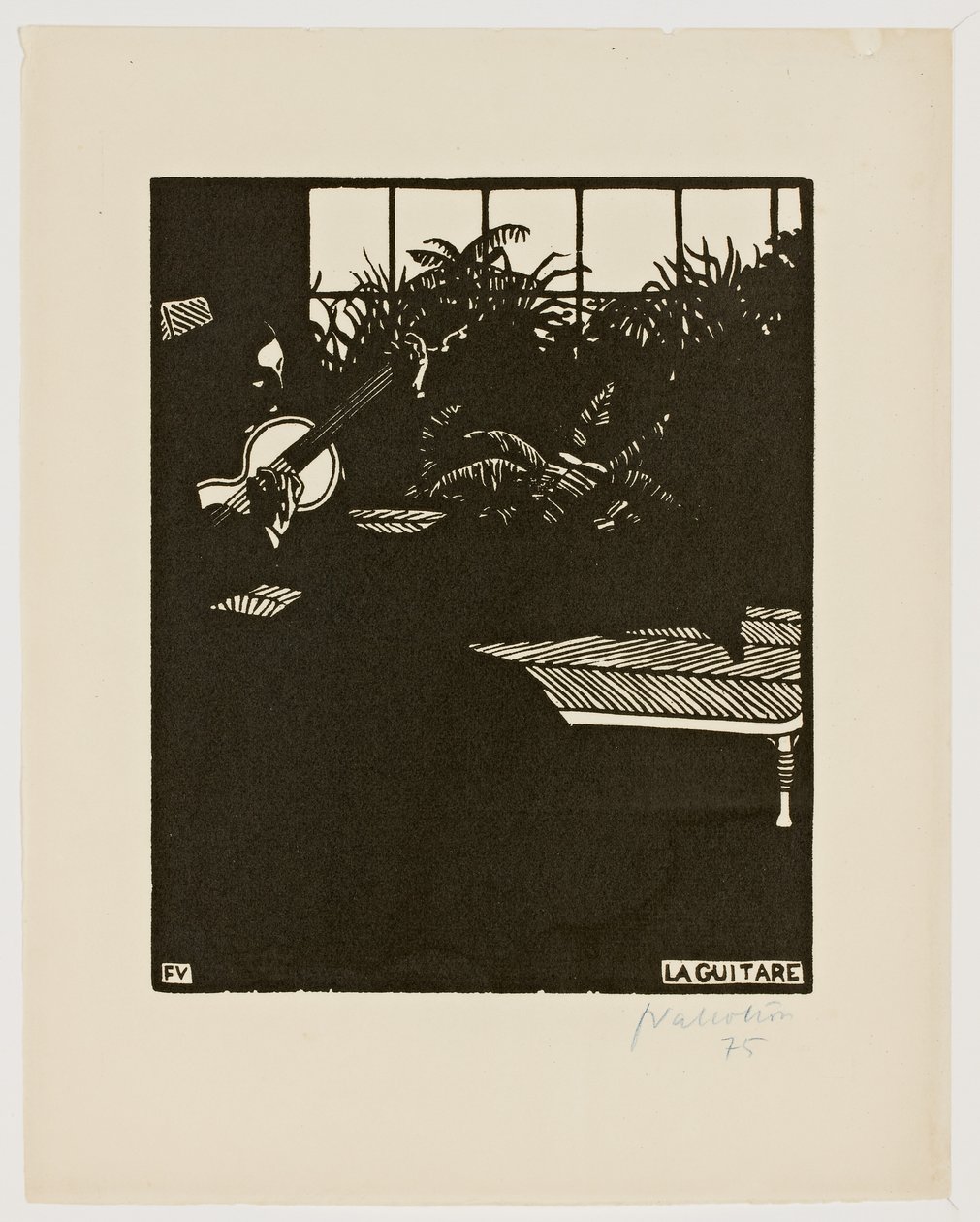 Gitar, "Müzik Aletleri" serisinden, V, 1897 by Felix Edouard Vallotton
