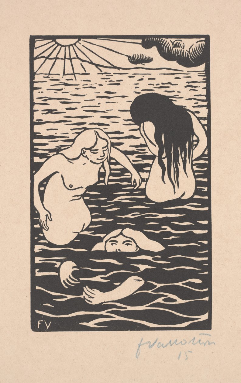 Üç Yıkananlar by Felix Edouard Vallotton