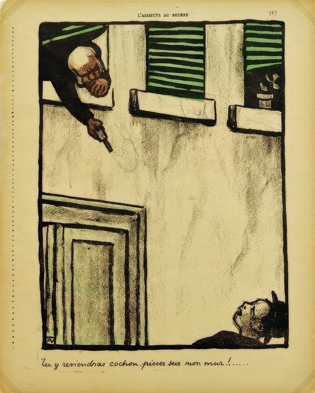 Geri geleceksin domuz, duvarıma çiş by Felix Edouard Vallotton
