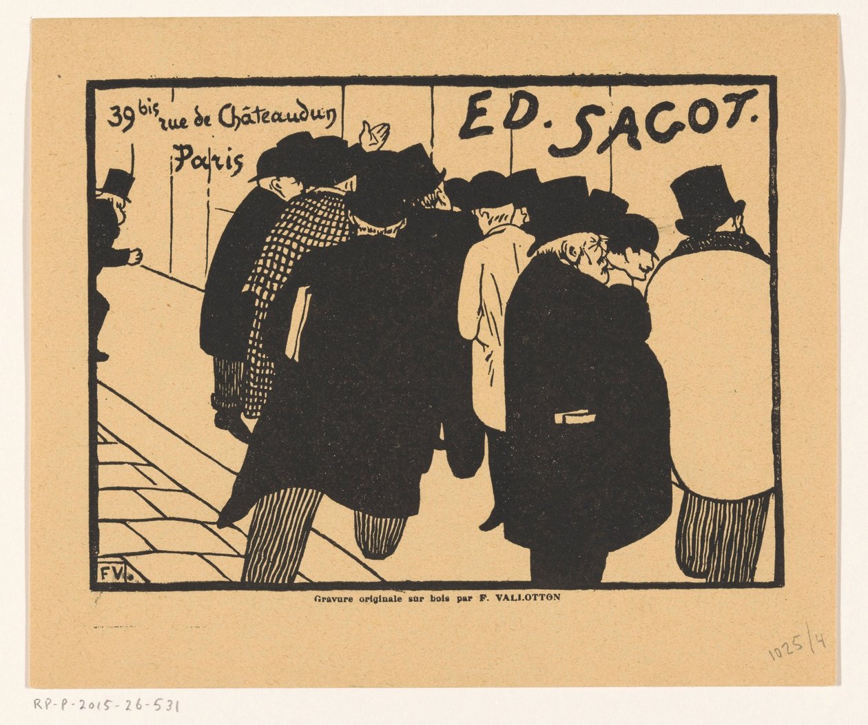 Paris'teki baskı satıcısı Edmond Sagot'un kartviziti by Felix Edouard Vallotton