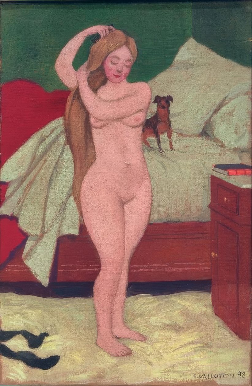 Kadın çıplak, penye, iç by Felix Edouard Vallotton