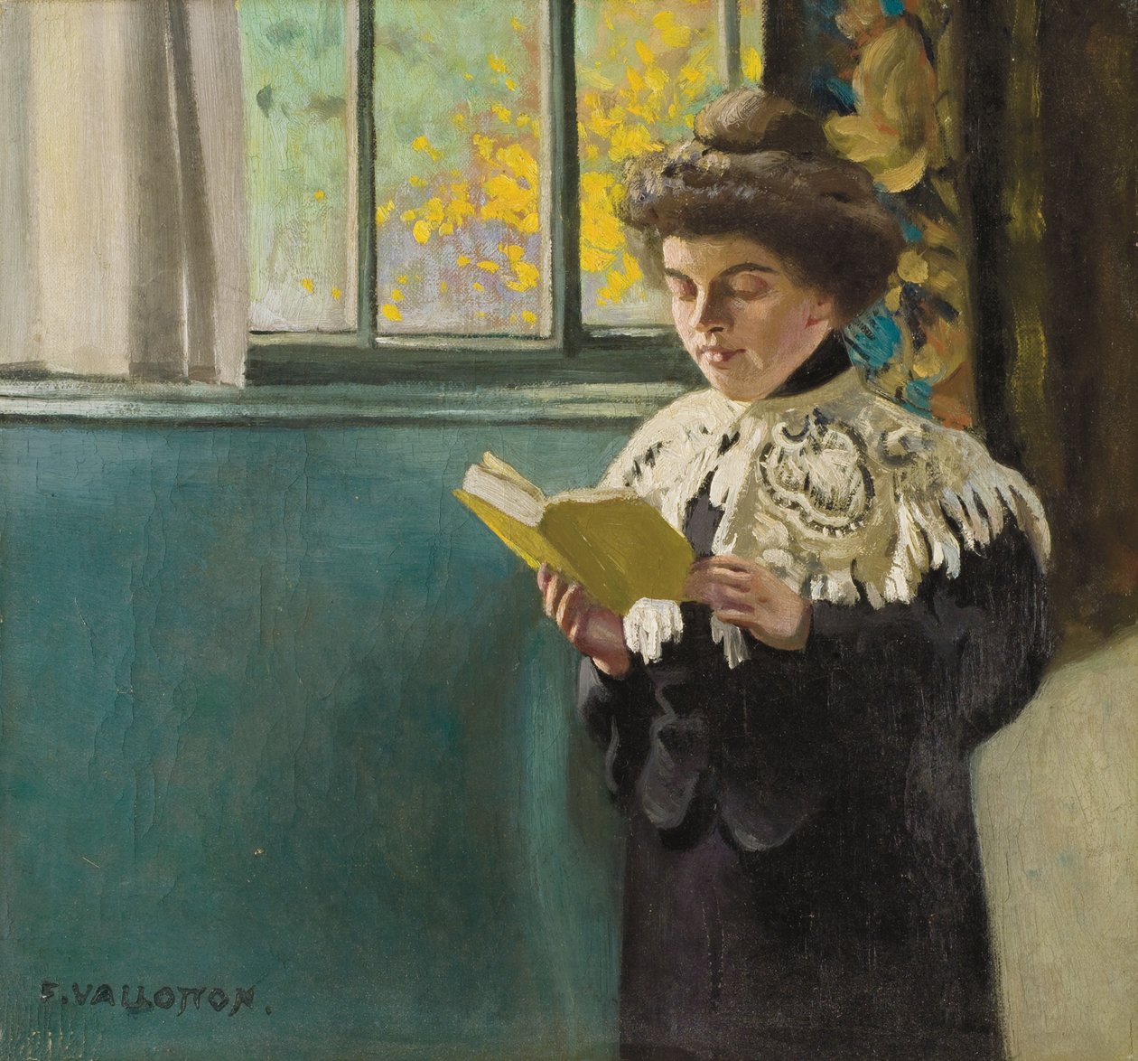 Pencere Önünde Okuyan Kadın, 1904 dolayları by Felix Edouard Vallotton