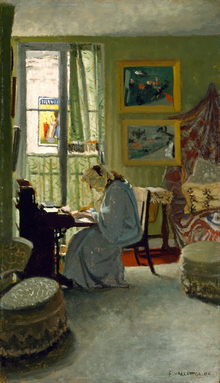 Bir İç Mekanda Yazan Kadın, 1904 by Felix Edouard Vallotton