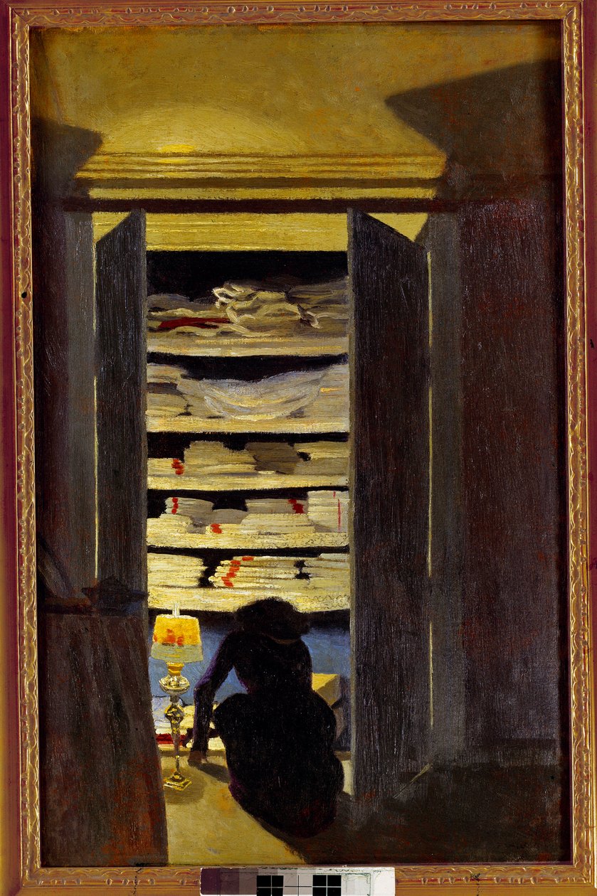 Dolapta arayan kadın. Felix Vallotton (1865-1925) Ec. Takip edin., 20. yüzyıl. Özel koleksiyon. by Felix Edouard Vallotton