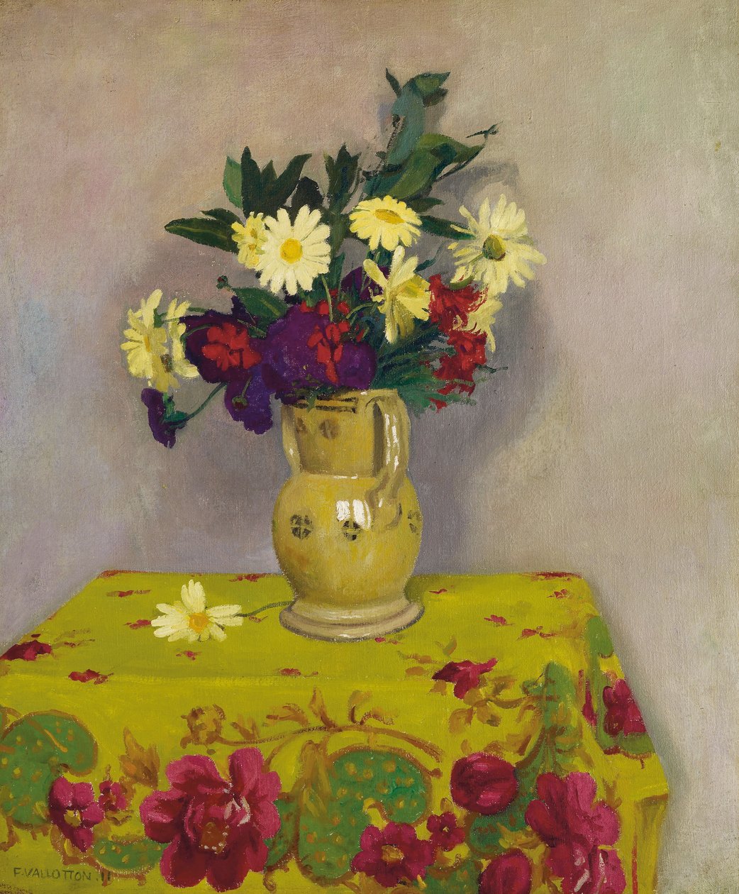 Sarı papatyalar ve çeşitli çiçekler, 1911 by Felix Edouard Vallotton