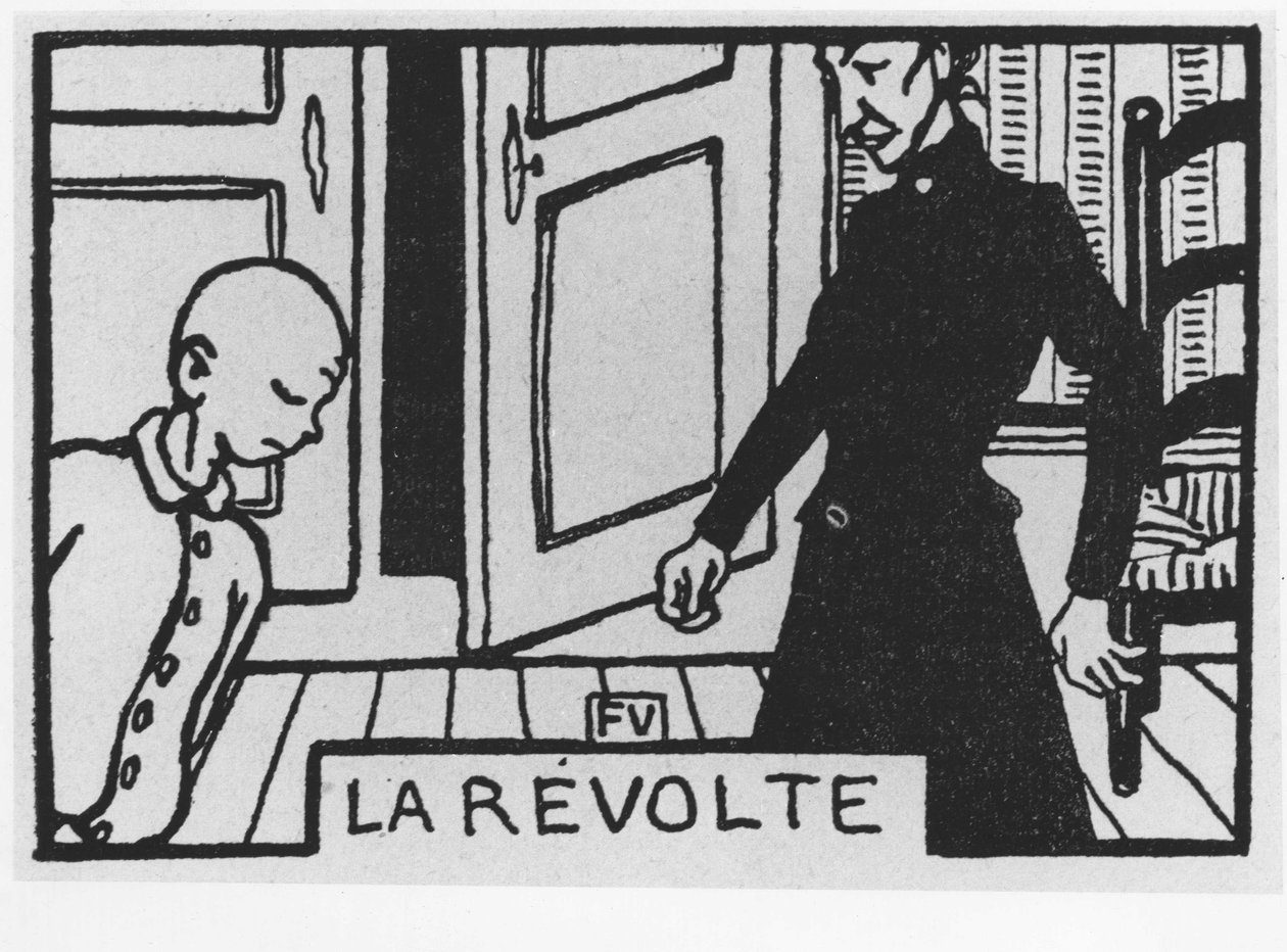 Carrot Head (Poil de Carotte) için illüstrasyon: ”la revolte”, Jules Renard tarafından yazılmıştır, i, ed. Flammarion (illüstrasyon) by Felix Edouard Vallotton