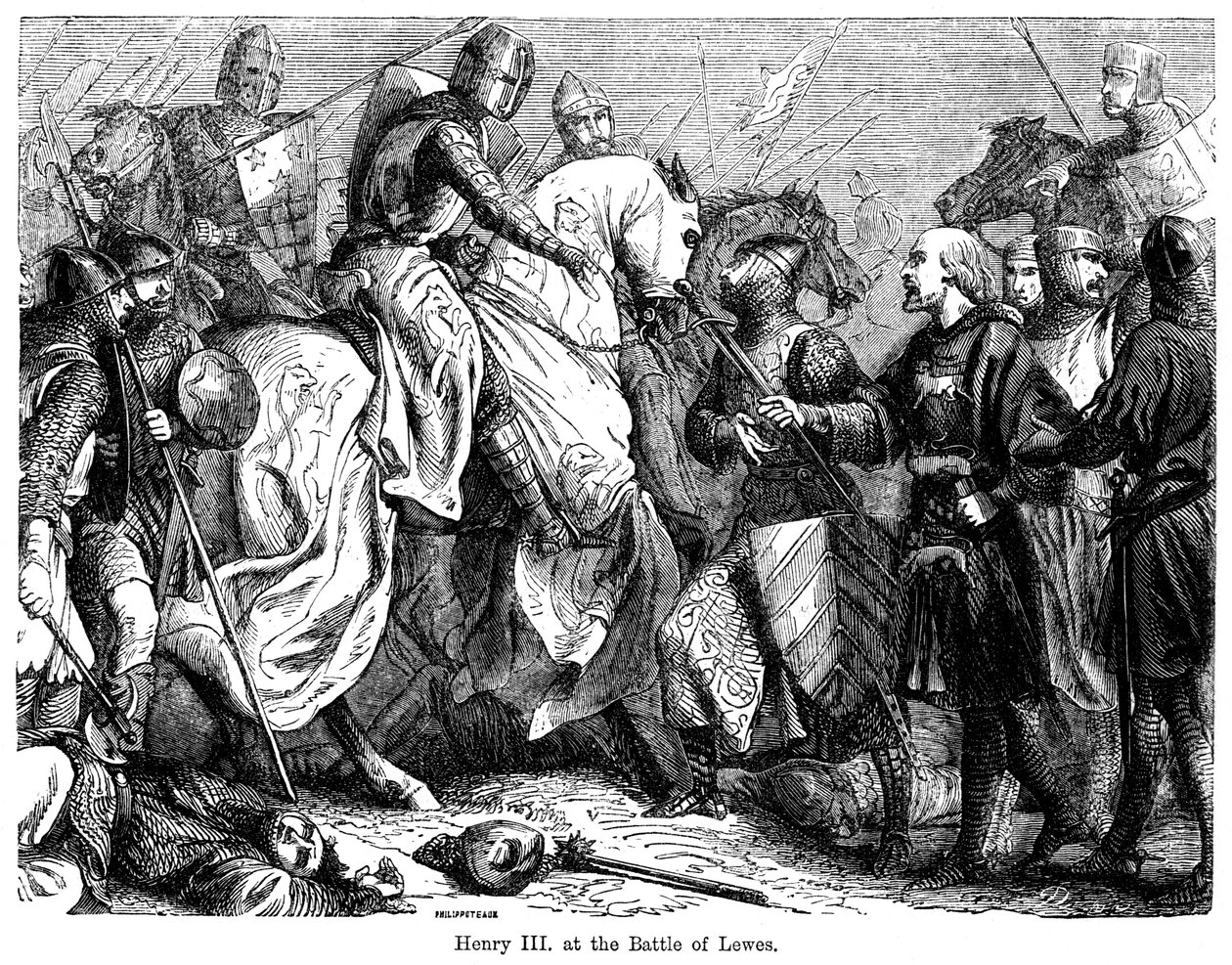 Henry III, Lewes savaşında, 14 Mayıs 1264. by Felix Henri Emmanuel Philippoteaux