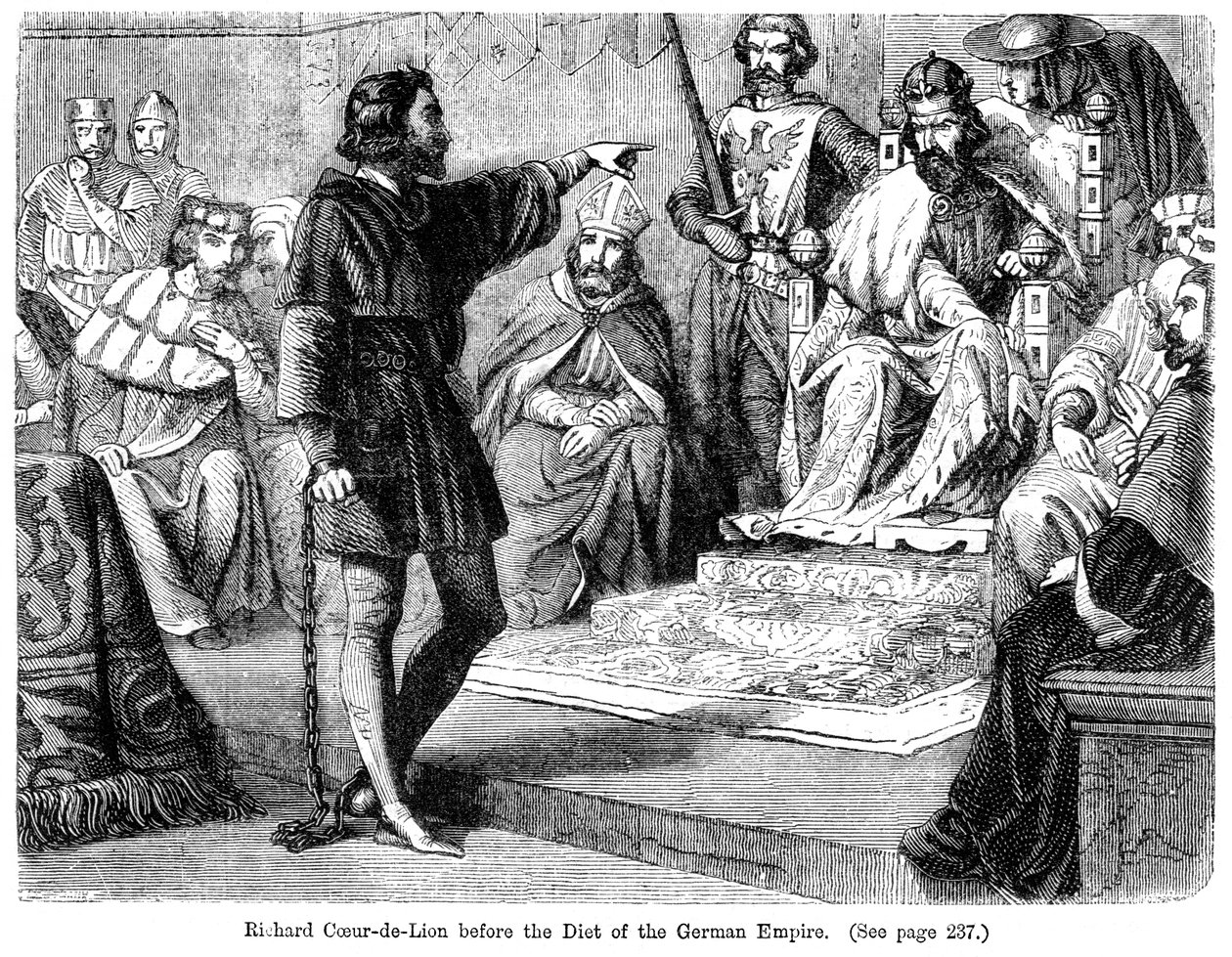 Kral I. Richard 1157-1199, Alman İmparatorluğu Diyetinden önce, 19. yüzyıl. by Felix Henri Emmanuel Philippoteaux